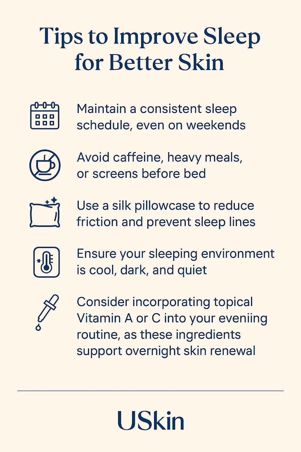 list of tips to improve sleep